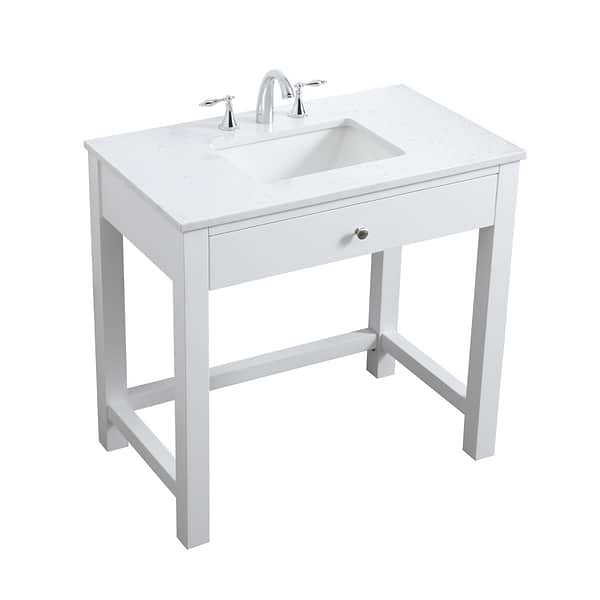 Murray White 36" Single Vanity with White Cultured Marble Top