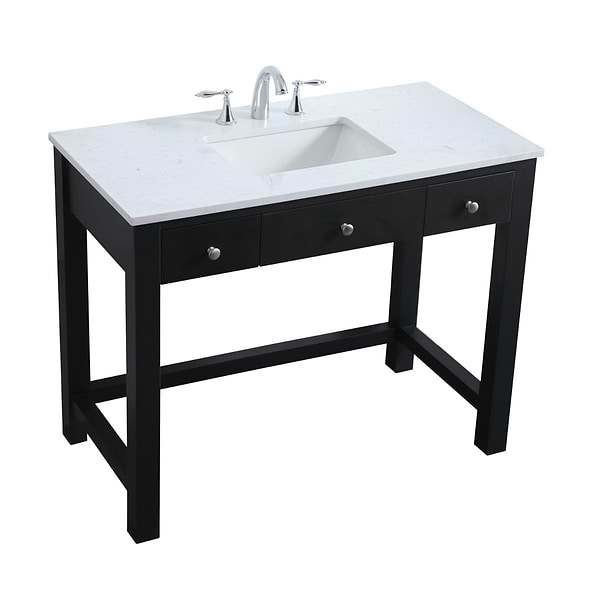 Murray Black 42" Single Vanity with White Cultured Marble Top