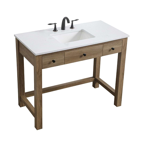 Murray Blonde Oak 42" Single Vanity with White Cultured Marble Top