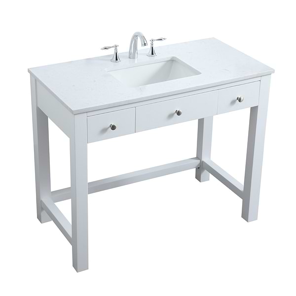 Murray White 42" Single Vanity with White Cultured Marble Top