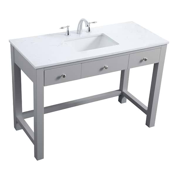 Murray Gray 48" Single Vanity with White Cultured Marble Top