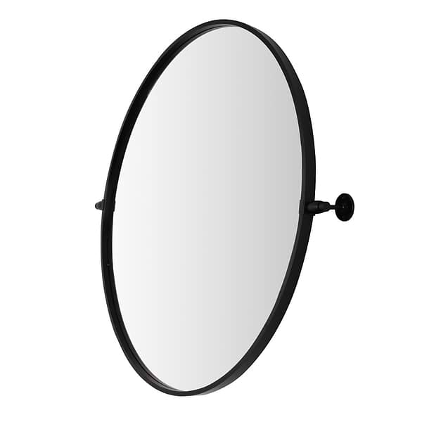 Liora Matte Black 30" Round Tilt Mirror