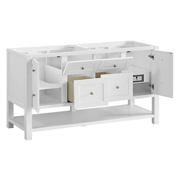 James Martin Vanities Breckenridge Bright White 60" Double Vanity without Top