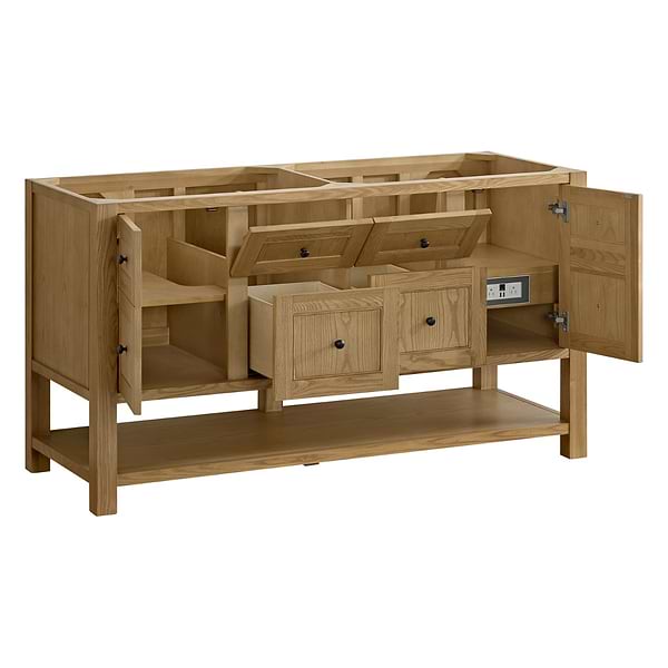 James Martin Vanities Breckenridge Light Natural Oak 60" Double Vanity without Top