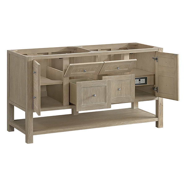 James Martin Vanities Breckenridge Whitewashed Oak 60" Double Vanity without Top