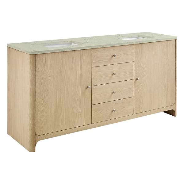 James Martin Vanities Gracyn Driftwood 72" Double Vanity with Victorian Silver Quartz Top