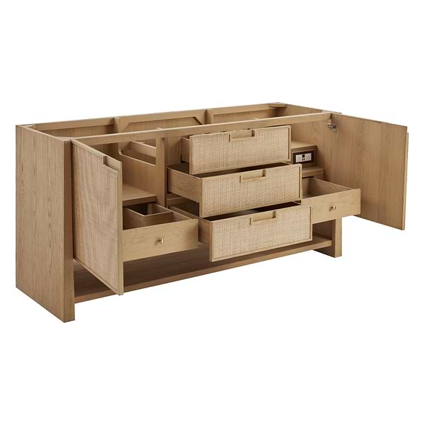 James Martin Vanities Solene Seaside Oak 72" Double Vanity without Top