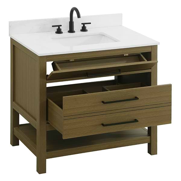 Carson Chestnut Brown 36" Single Vanity with Cultured Marble Top