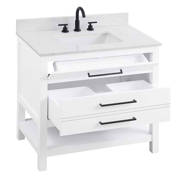 Carson White 36" Single Vanity with Cultured Marble Top