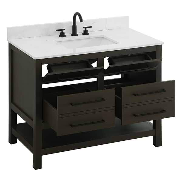 Carson Mocha Brown 42" Single Vanity with Cultured Marble Top