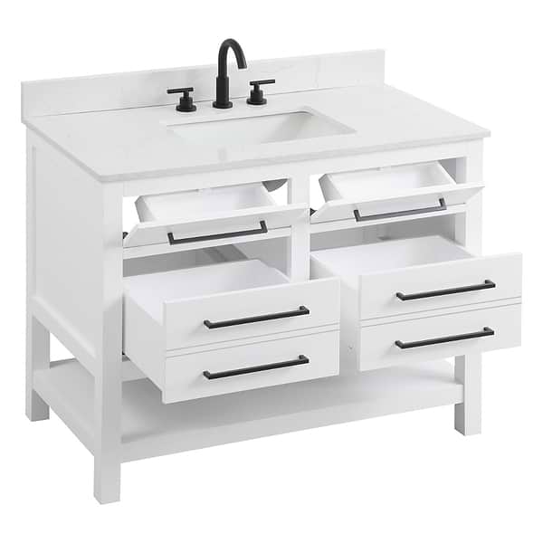 Carson White 42" Single Vanity with Cultured Marble Top