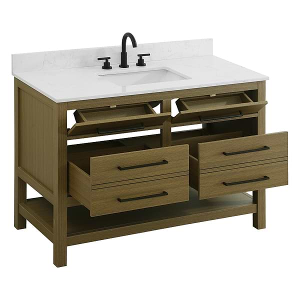 Carson Chestnut Brown 48" Single Vanity with Cultured Marble Top