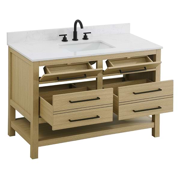 Carson Honey Brown 48" Single Vanity with Cultured Marble Top