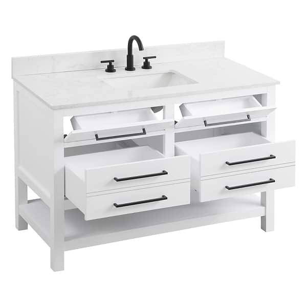 Carson White 48" Single Vanity with Cultured Marble Top