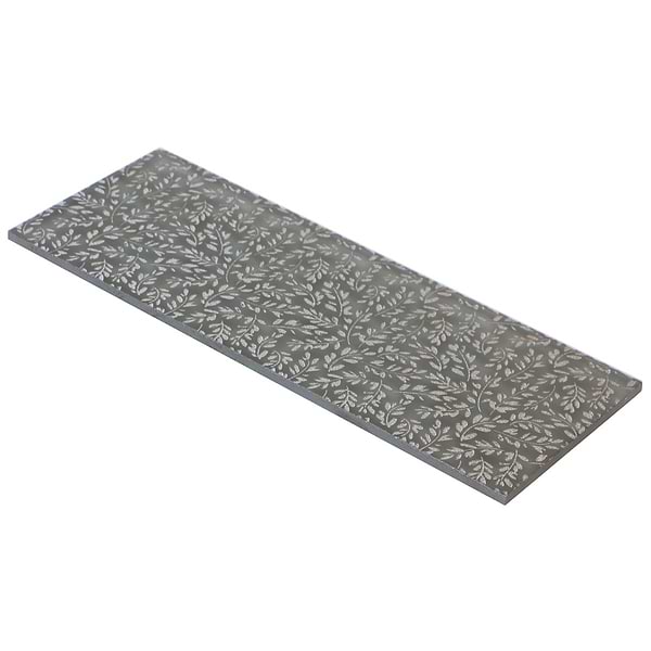 Sonya Flowers Bronze 6x16 Frosted Glass Tile
