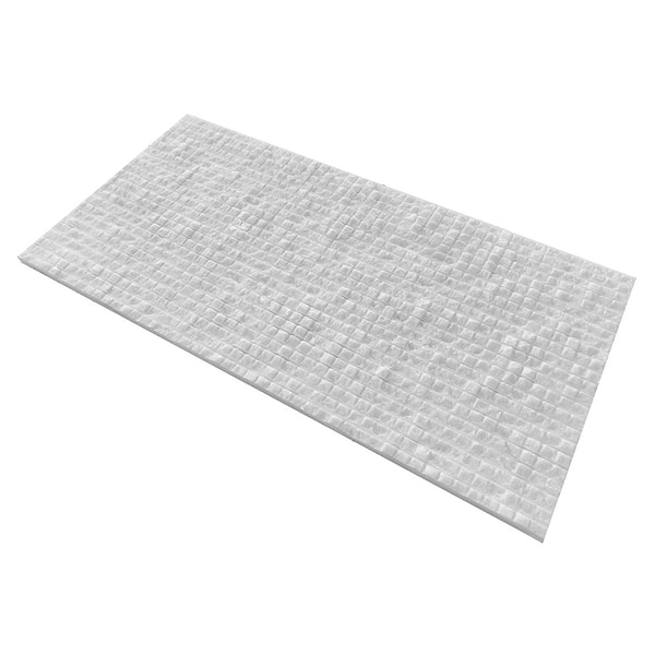 Rakestone Carved Cube Bianco Ice White 12x24 3D Honed Marble Tile