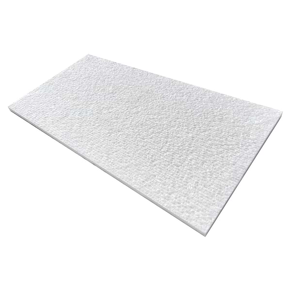 Rakestone Carved Comb Bianco Ice White 12x24 Textured Honed Marble Tile