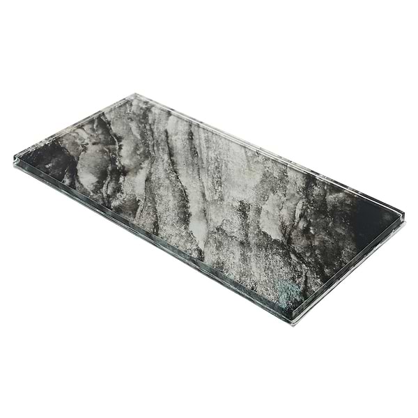 Gem Black Diamond 4x9 Polished Glass Tile
