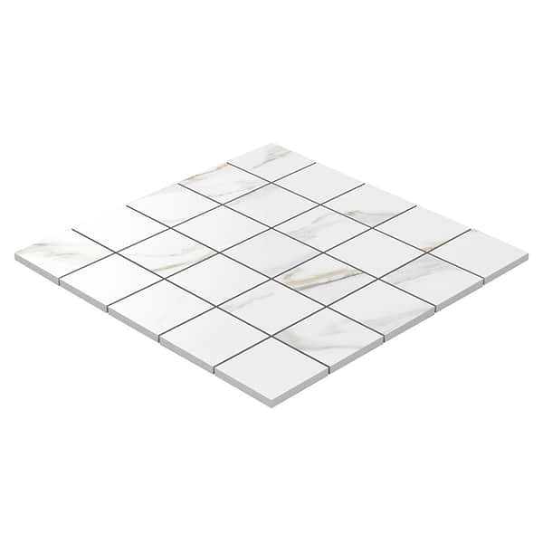 Minera Aurora Gold 2x2 Marble Look Matte Mosaic Tile