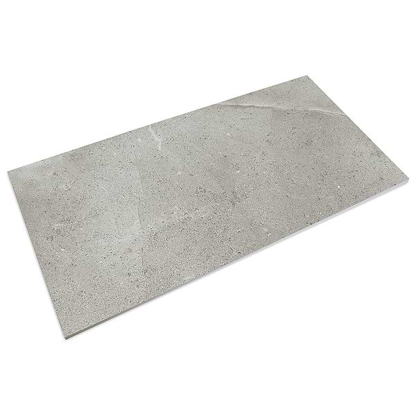 Sample-New Rock Fumo Light Gray Limestone Look Matte Porcelain Tile