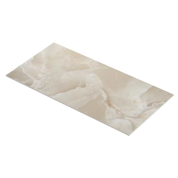 Harmonyx Coconut White 24x48 Onyx Look Polished Porcelain Tile
