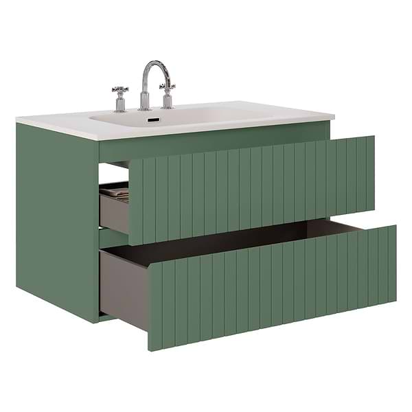 Prima Forest Green 36" Single Vanity with Integrated Solid Surface Top