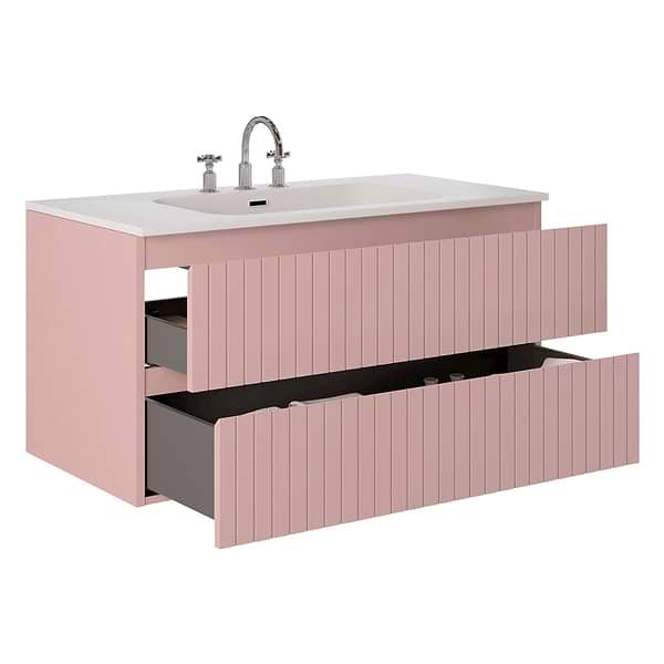 Prima Rose Pink 42" Single Vanity with Integrated Solid Surface Top