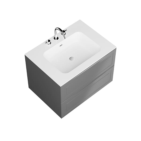 Alma Gray 30" Vanity with Integrated White Solid Surface Top