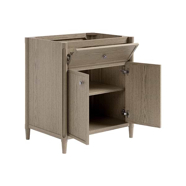 Ashford Greige Ash 30" Single Vanity without Top by TileBar Studio Vanities, View 7, open zoomed image