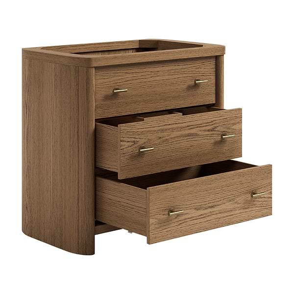 Callum Natural Ash 36" Single Vanity without Top by TileBar Studio Vanities, View 7, open zoomed image