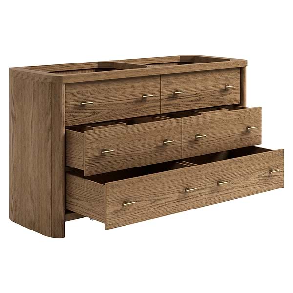 Callum Natural Ash 60" Double Vanity without Top by TileBar Studio Vanities, View 7, open zoomed image