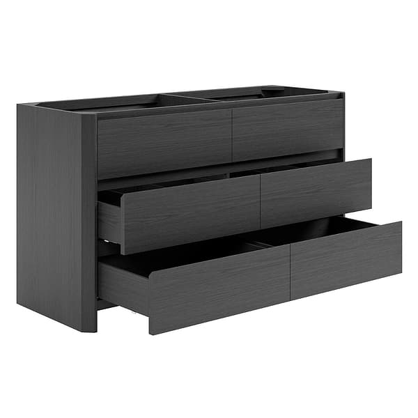 Dalton Ebony Oak 60" Double Vanity without Top by TileBar Studio Vanities, View 7, open zoomed image