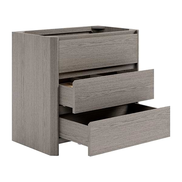 Dalton Steel Oak 36" Single Vanity without Top by TileBar Studio Vanities, View 7, open zoomed image
