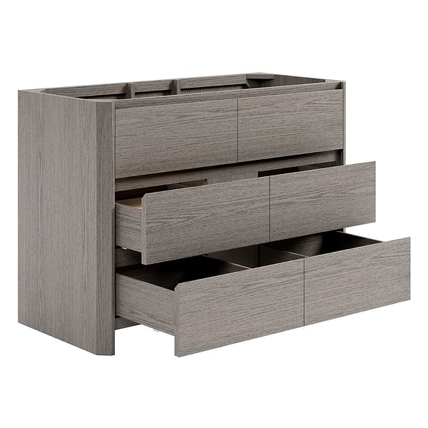 Dalton Steel Oak 48" Single Vanity without Top by TileBar Studio Vanities, View 7, open zoomed image
