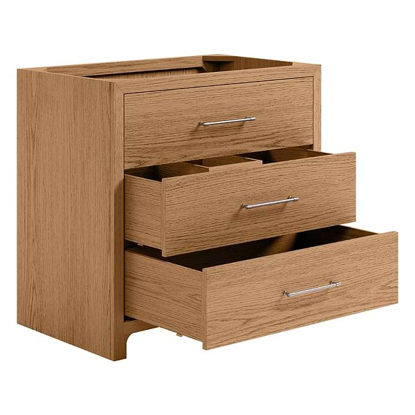 Edison Medium Ash 36" Single Vanity without Top by TileBar Studio Vanities, View 7, open zoomed image