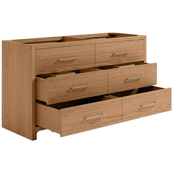 Edison Medium Ash 60" Single Vanity without Top by TileBar Studio Vanities, View 7, open zoomed image