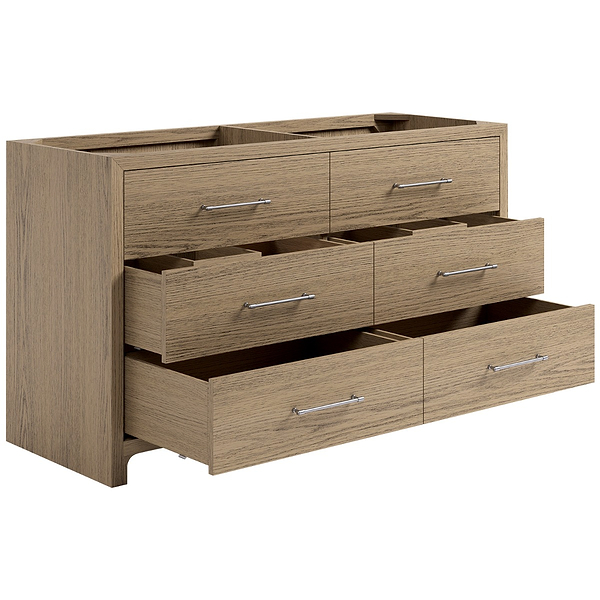 TileBar Studio Vanities Edison Medium Ash 60" Double Vanity without Top