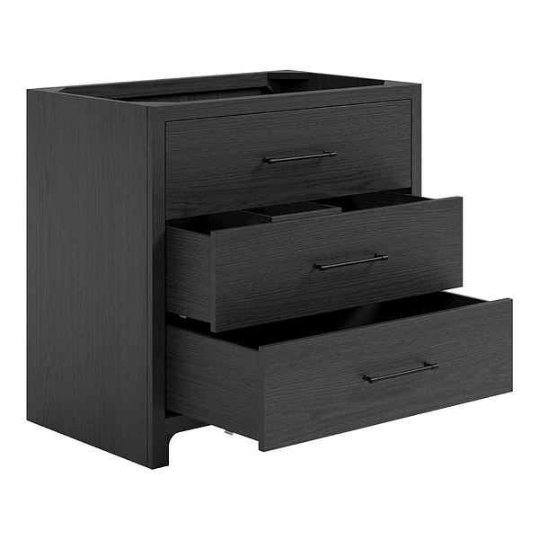 TileBar Studio Vanities Edison Ebony Oak 36" Single Vanity without Top