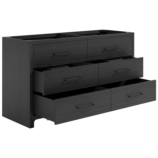 TileBar Studio Vanities Edison Ebony Oak 60" Double Vanity without Top