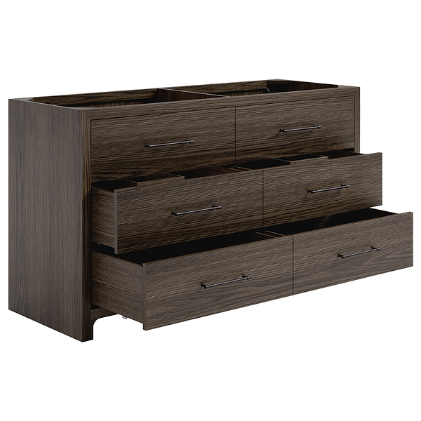 TileBar Studio Vanities Edison Espresso Oak 60" Double Vanity without Top