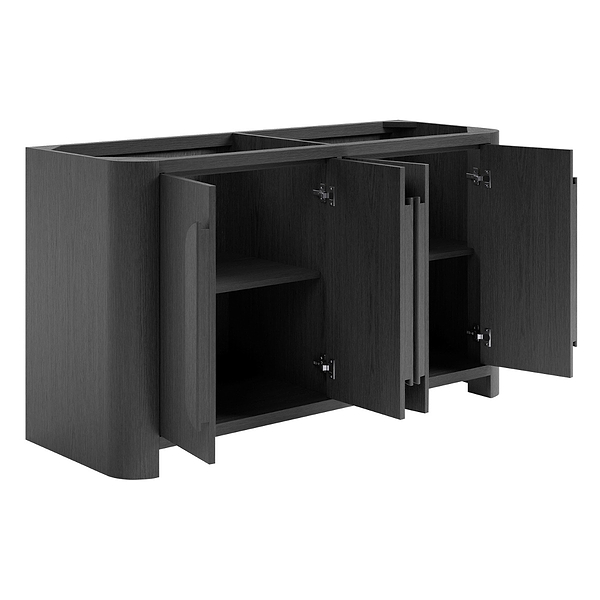 Harper Ebony Oak 60" Double Vanity without Top by TileBar Studio Vanities, View 7, open zoomed image