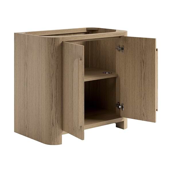 Harper Medium Ash 36" Single Vanity without Top by TileBar Studio Vanities, View 7, open zoomed image