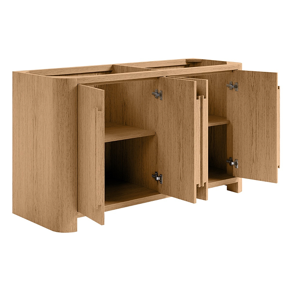 Harper Medium Ash 60" Double Vanity without Top by TileBar Studio Vanities, View 7, open zoomed image