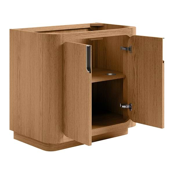 Corbin Medium Ash 36" Single Vanity without Top by TileBar Studio Vanities, View 8, open zoomed image
