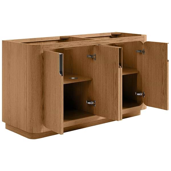 Corbin Medium Ash 60" Double Vanity without Top by TileBar Studio Vanities, View 8, open zoomed image