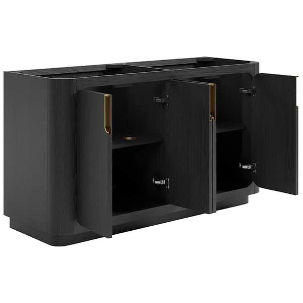 Corbin Ebony Oak 60" Double Vanity without Top by TileBar Studio Vanities; image 8; in Style Ideas Contemporary, Modern, Transitional; released 2026; new, trends