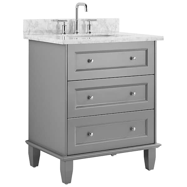 Nora Gray 30" Single Vanity with Carrara Marble Top