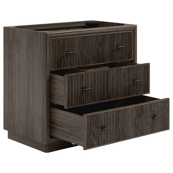 Rhett Espresso Oak 36" Single Vanity without Top by TileBar Studio Vanities; image 7; in Style Ideas Classic, Modern, Transitional; released 2026; new, trends