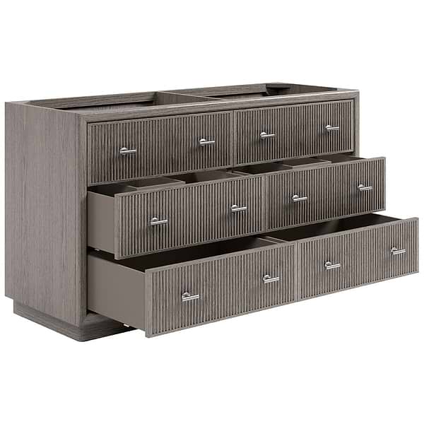 TileBar Studio Vanities Rhett Steel Oak 60" Double Vanity without Top