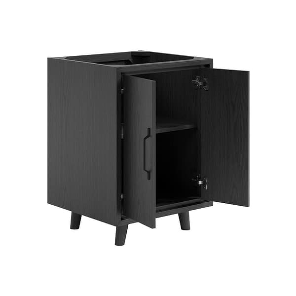 Setton Ebony Oak 24" Single Vanity without Top by TileBar Studio Vanities, View 8, open zoomed image